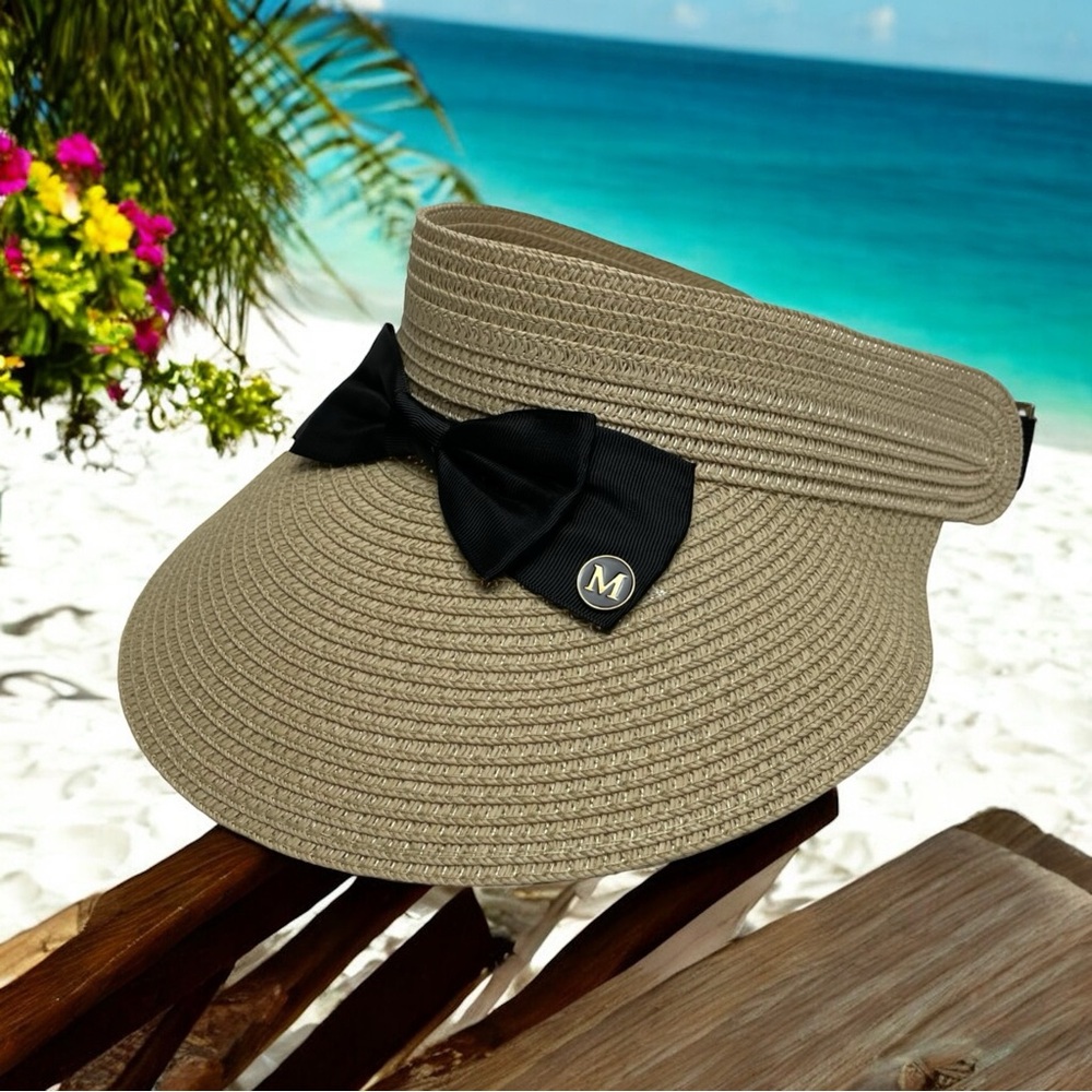 Adjustable Women’s Sun Hat, Wide Brim, UV Protection, Beach Visor, Beige